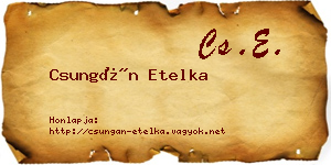 Csungán Etelka névjegykártya